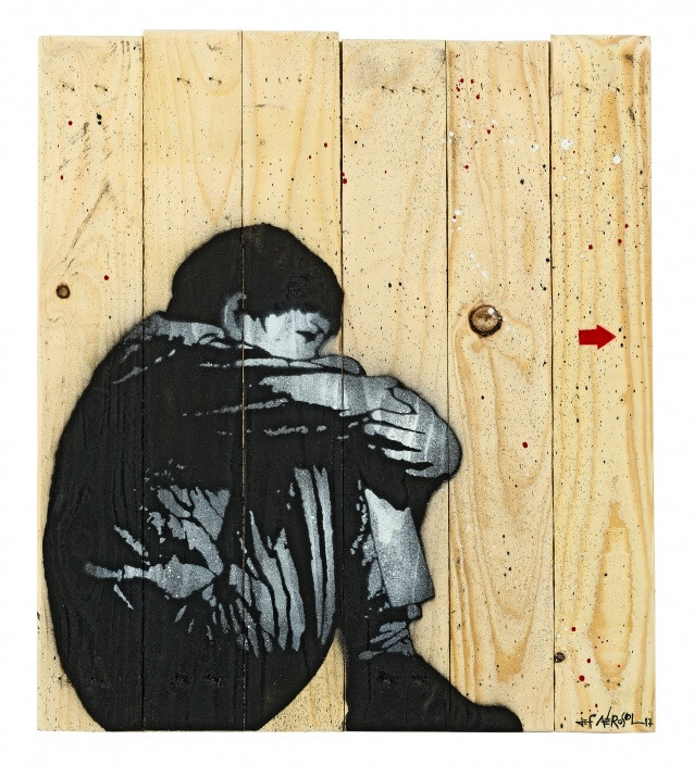 JEF AEROSOL sitting kid palissade 65x57cm
