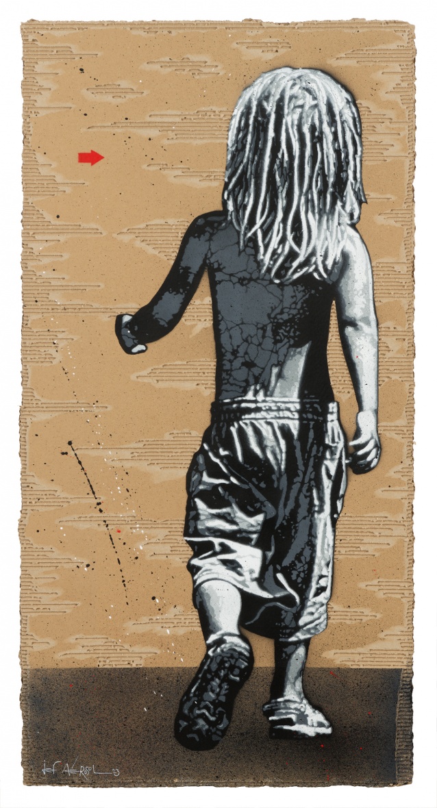 Rasta Kid Techniques mixtes sur carton 130x65cm 5800€