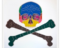 Skull N Bones, 2024 assemblage crayons 120 x 120 x 6 cm 8200€